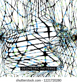 Geometric Fashion pattern. Repeating geometric glitch patterns. Contemporary graphic design. 