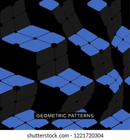Geometric Fashion pattern. Repeating geometric glitch patterns. Contemporary graphic design. 