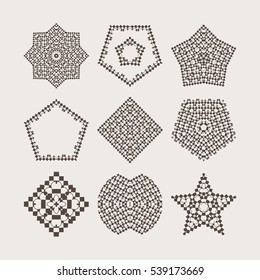 Geometric fashion pattern. A set of decorative items to decorate your work. Vector design elements. Set of vector graphic elements for design.