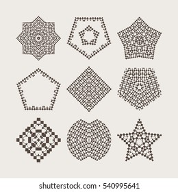 Geometric fashion pattern. A set of decorative items to decorate your work. Vector design elements. Set of vector graphic elements for design.