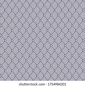 Geometric feather chevron seamless abstract pattern. Stylish vector fish scale leather decorative ornament. Chevrons, scallops trendy wallpaper design.  