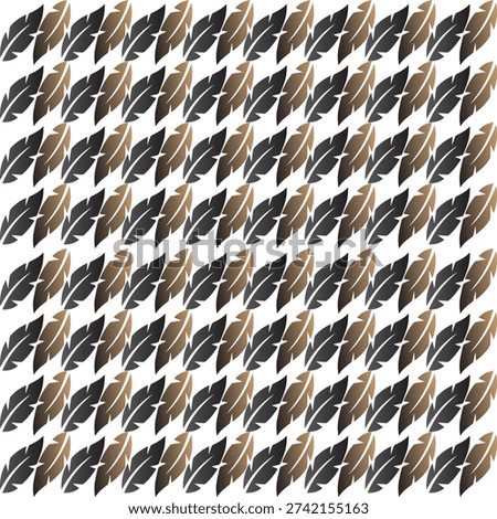 Geometric feather pattern with brown and black gradient plume for rustic modern wall art