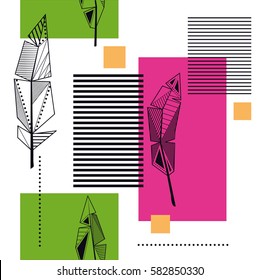 Geometric feathers pattern