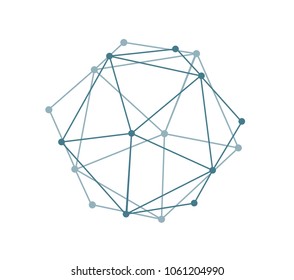 Geometric figure in abstract shape. Modern digital technology style. Vector illustration. Object isolated on the white background. Virtual reality world and simulation.