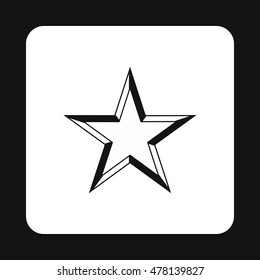 Geometric figure of celestial star icon in simple style isolated on white background. Figure symbol