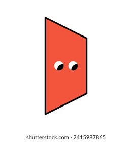 Geometric figure with face emotions, hand drawn trendy shapes for kids, funny character vector illustration.