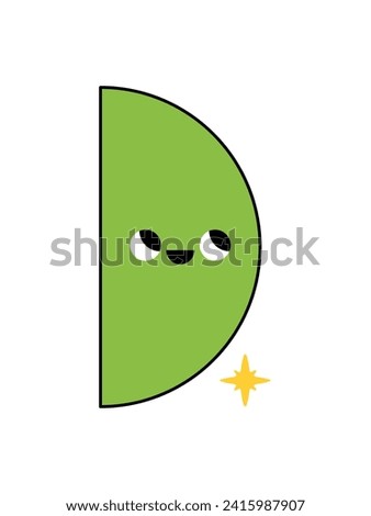 Geometric figure with face emotions, hand drawn trendy shapes for kids, funny character vector illustration.