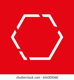 Geometric figure hexagonal logo vector