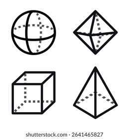 Geometric figure icon set. Vector illustration.