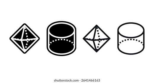 Geometric figure icon set. Vector illustration.