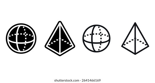 Geometric figure icon set. Vector illustration.