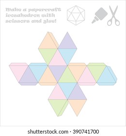 Geometric figure - icosahedron. Do it yourself.