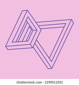 Geometric figure. Impossible shape, optical illusion logo, vector pattern. Optical art object. 