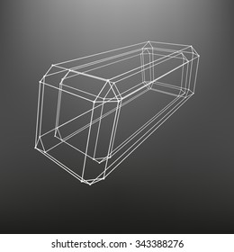 Geometric figure of lines and dots. Geometric figure of the lines connected to points. Molecular lattice. The structural grid of polygons. 