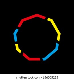 Geometric figure nine sides logo