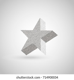 Geometric figure of points. Dot semitone geometric figure. Halftone vector illustration. 3D star