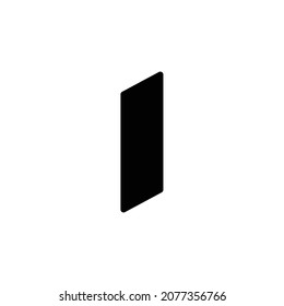 Geometric figure rectangle sign. Rounded corners