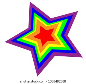 
Geometric figure, star in the coloring under the flag lgbt, rainbow star