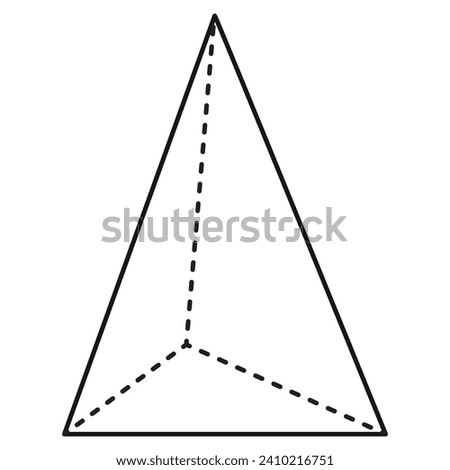 geometric figure triangle icon over white background, line style, vector illustration Foto stock © 