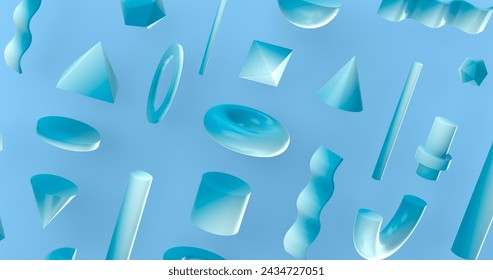 Geometric figures 3d rendering vector design in eps 10