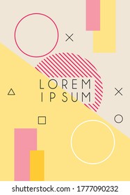 geometric figures with abstract banner modern poster vector illustration design