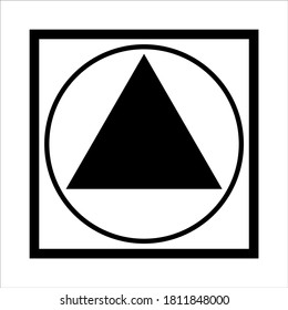 
Geometric figures. Black and white icon.