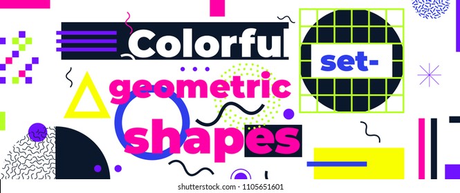 Geometric figures collection. Universal Vector colorful individual minimalistic forms designed to help you create fresh concepts. For Animation Logo Books Posters Stickers Web Patterns T-shirt etc
