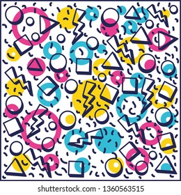 geometric figures colors ninetys patterns
