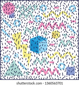 geometric figures colors ninetys patterns