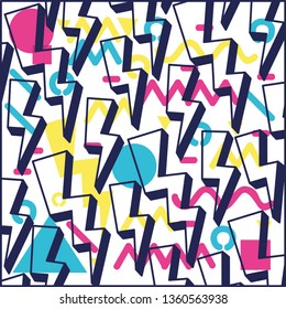 geometric figures colors ninetys patterns