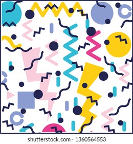 geometric figures colors ninetys patterns