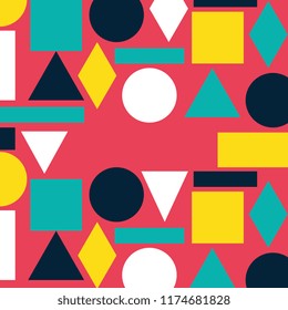 geometric figures and colors pattern background