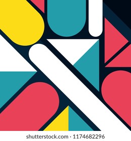 geometric figures and colors pattern background