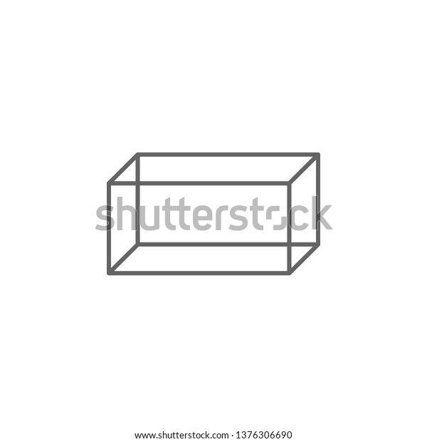 geometric figures, cuboid outline\
icon. Elements of geometric figures illustration icon. Signs and\
symbols can be used for web, logo, mobile app, UI,\
UX