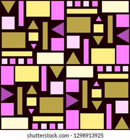 geometric figures of different sizes and light colors on a dark color