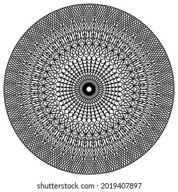 figuras geométricas formando una mandala de estilo folicular sobre un fondo blanco para colorear, vector