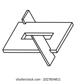 Geometric figures. Impossible shape. Web design element. Optical Illusion object. Line design. Op art. Sacred geometry. 