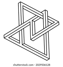 Geometric figures. Impossible shape. Web design element. Optical illusion object. Escher style. Line design. Optical art. Sacred geometry.