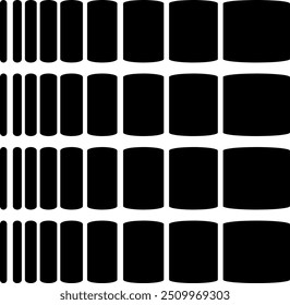 Geometric figures increase on one side.
