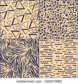 geometric figures lines and animal print patterns