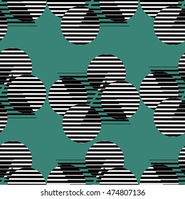geometric figures on green background
