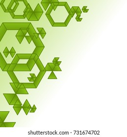 geometric figures on a light background. Green abstract vector background. Eps 10. holiday background