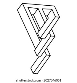 Geometric figures. Optical illusion object. Impossible shapes. Web design element.  Line design. Op art.