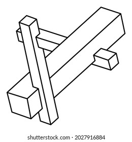 Geometric figures. Optical illusion object. Impossible shapes. Web design elements.  Line design. Op art. Sacred geometry.