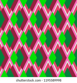 Geometric figures of pink colors and white lines