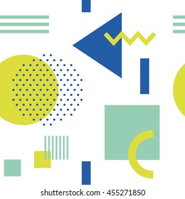 Geometric figures seamless pattern design. Vector illustration.