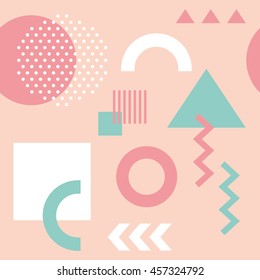 Geometric figures seamless pattern design. Vector illustration.