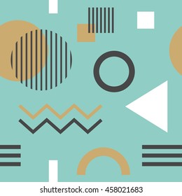 Geometric figures seamless pattern design. Vector illustration.