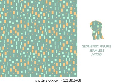 Geometric figures seamless pattern. Elephant.