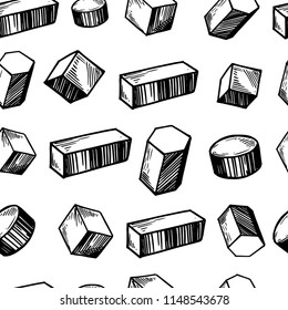 Geometric figures. Seamless pattern with transparent background. Vector